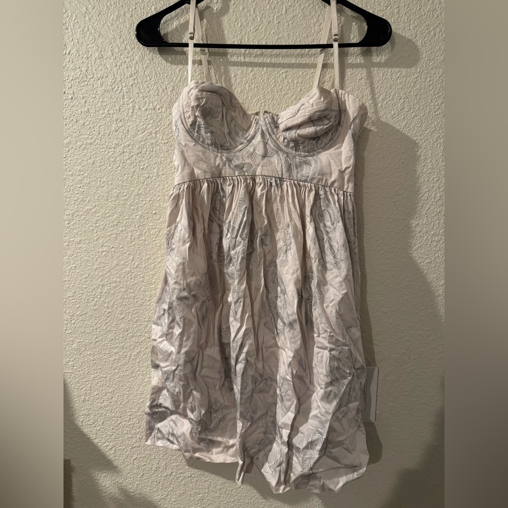 Rebecca Taylor Cream and Gray Mini Dress
